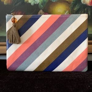 Madewell pouch clutch rainbow striped bag